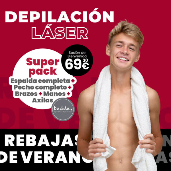 oferta julio depilacion laser espalda completa pecho brazos manos axilas hombre